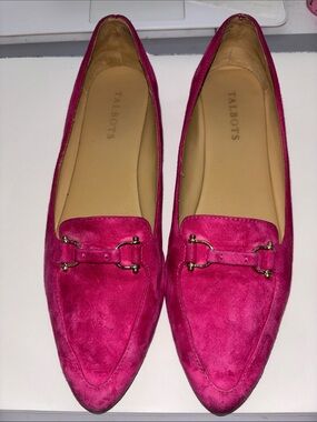 Talbots Fuchsia Suede Bit Loafers